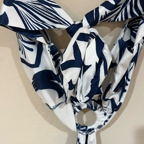 Women’s Navy and White Cutout O-Ring Maxi Dress, Size M-L - Picture 6 of 7